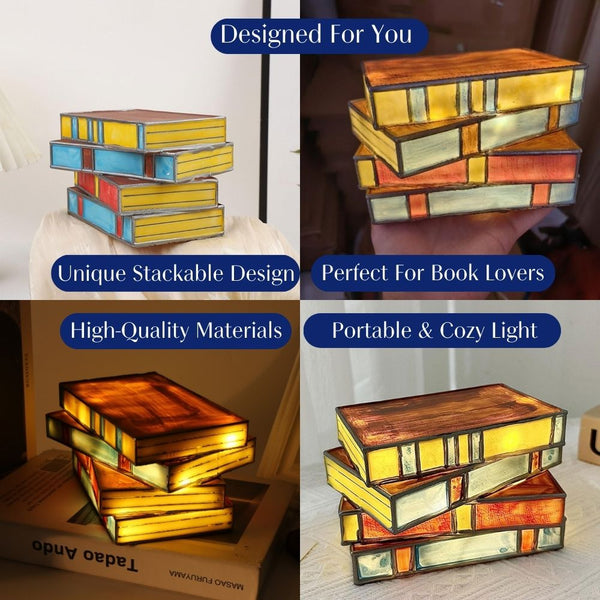 Stained Glass Books Lamp - Image 2