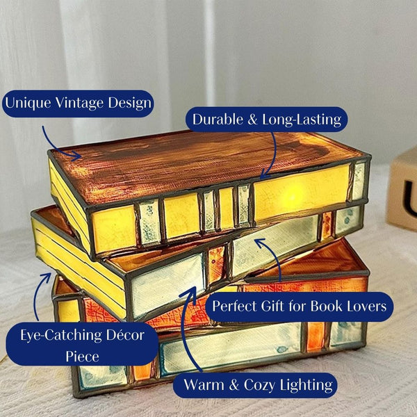 Stained Glass Books Lamp - Image 3