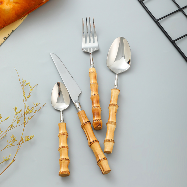 Natural Bamboo Flatware Set - Image 3