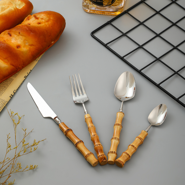 Natural Bamboo Flatware Set - Image 4