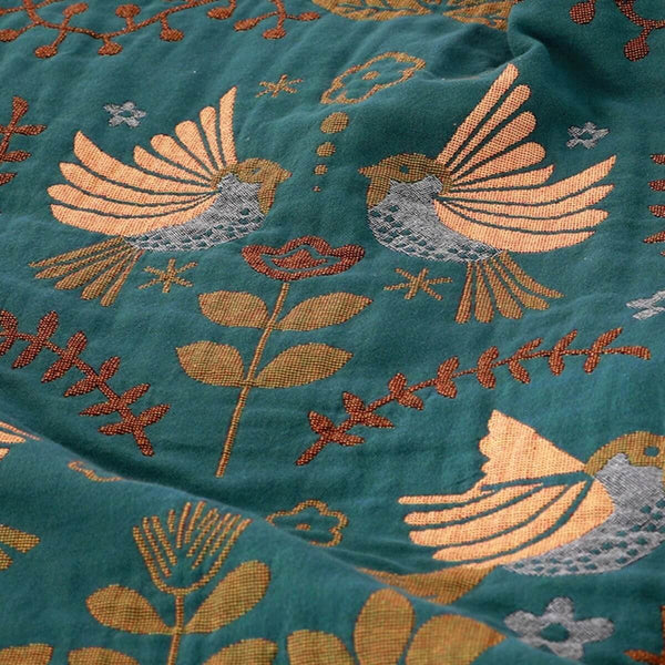 Reversible Scandinavian Bird Throw Blanket - Image 3