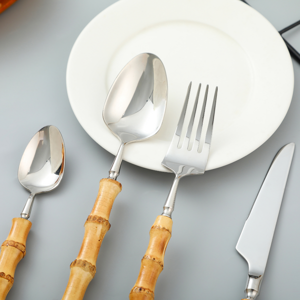 Natural Bamboo Flatware Set - Image 5