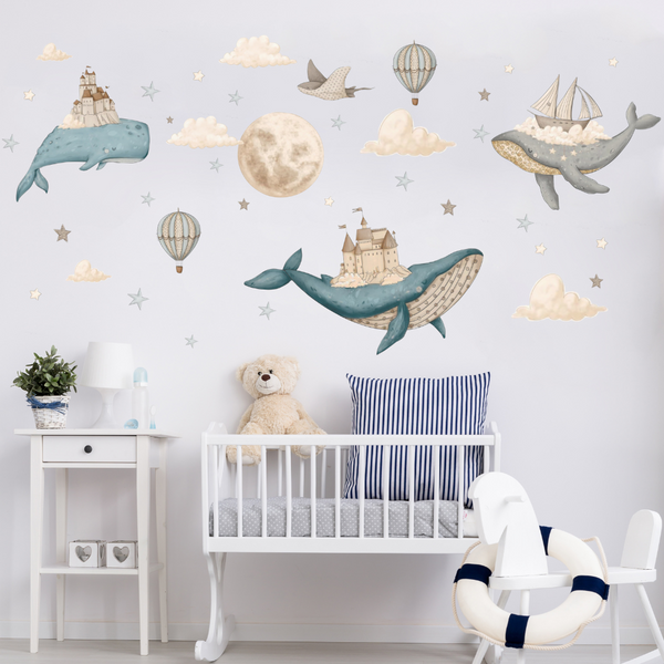 Flying Whale Wall Decal - Image 2