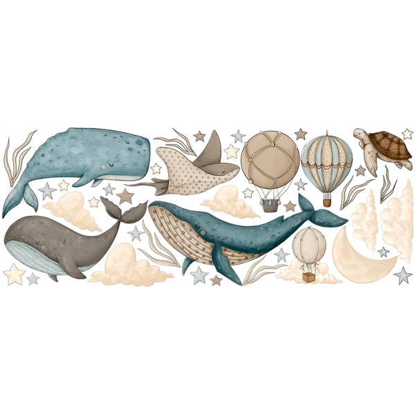 Flying Whale Wall Decal - Image 4