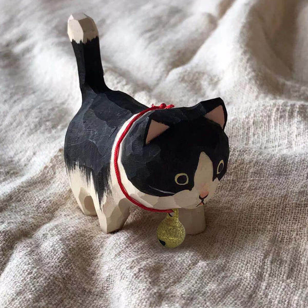 Hand-Carved Cat Figurines - Image 5