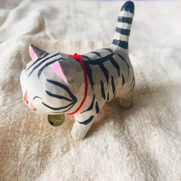 Hand-Carved Cat Figurines - Image 4