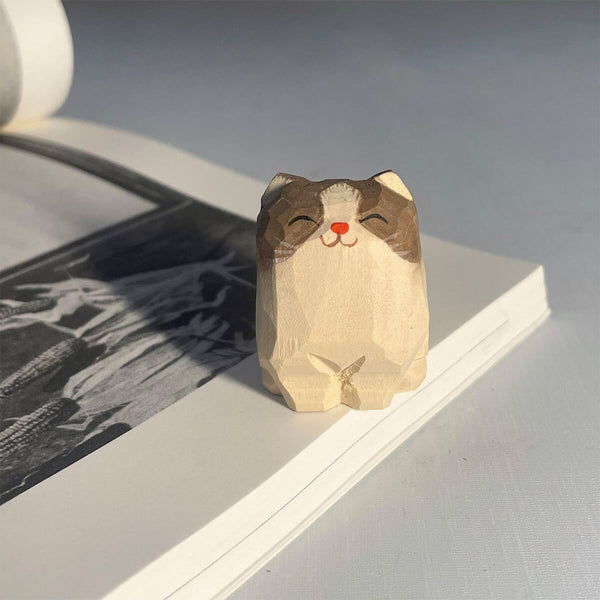 Hand-Carved Cat Figurines - Image 2